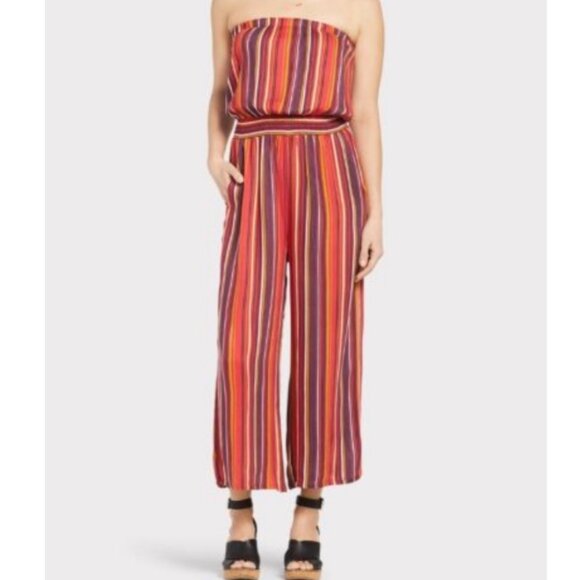 Evereve Alllison Joy strapless flowy stripe jumpsuit - Picture 1 of 15